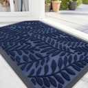 OLANLY Door Mat Indoor Outdoor Entrance, 29.5x17, Waterproof All-Weather All-Season Doormat, Sturdy Natural Rubber, Stain and Fade Resistant, Low Profile, Easy Clean Patio Entryway Mat, Navy Blue