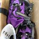 SPORT BEATS Low Beach Chairs Set of 2 Folding Beach Chairs High Back Support with Head Pillows Shoulder Straps (Purple)