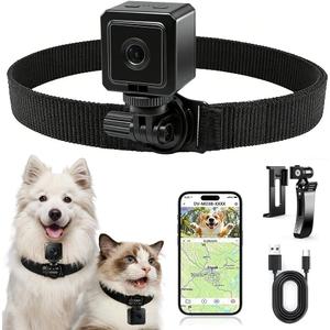 AEZ Pet Camera Collar with APP Control, 1080P HD Pet POV Camera, 210-mins Recording Wearable Action Camera with Hotspot WiFi, Magnetic Clip Camera for Cats Dogs Kids & Outdoor Use (No SD Card)