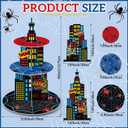 3 Tier Spider Cupcake Stand Decoration Spider Party Cupcake Tower Party Supplies Table Decoration Cityscape Dessert Holder Table Display for Birthday Baby Shower Supplies