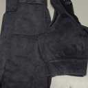 OLCHEE Womens Workout Sets 2 Piece - Acid Wash Seamless Yoga Outfits High Waist Leggings Padded Racerback Sports Bra Gym Set (Large, Black)