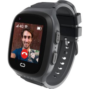 Kids Smart Watch Boys with GPS Tracker & Video Calling 4G Kids Cell Phone Watch Age 5-12, Waterproof One-Key SOS Call Voice Chat Camera Alarm Clock Touch Screen GPS Watches for Kid(Black)