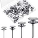 Ferraycle 40 Piece Double Headed Picture Hangers Nails 4 Size Thumb Tacks for Wall Hanging Renter Friendly Decor Heavy Duty Push Pins Wall Nails for Drywall Frame Art, 10/20/ 30/ 50lb(Silver)