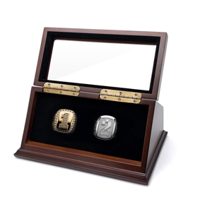 CHEZ MONETT Championship Ring Display Case Big Ring Storage Box (Espresso, 2 Slots)