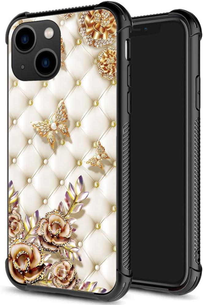 ZHEGAILIAN for iPhone 14 Case, Military-Grade Protection, All-Around Shockproof Corners, Anti-Scratch Phone Case for iPhone 14 - Diamond Butterfly