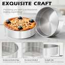 8 Inch Cake Pan - 3PCS Stainless Steel Round Layer Cake Baking Pans with 100 PCS Parchment Paper, Round Bakeware for Party Birthday Wedding, Mirror Finish & Dishwasher Safe