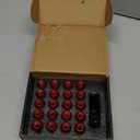 Muge Racing M12x1.5 Bulge Acorn Open End Wheel Nuts - 20 PCS, 12mmx1.5, Red Lug Nuts Set with 1 Key for Toyota, Honda, Ford, Chevrolet, Mitsubishi, Mazda, KIA, Hyundai, Buick