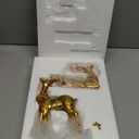 2PCS Christmas Deer Pendant Bedding and Standing Gold Deer Resin Home Decoration Suitable for Fireplace Living Room Dining Table Christmas Decoration (Golden)