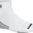 Premium Bamboo Crew Work Socks- Quarter High Moisture Wicking, Odor Eliminating (Large, White 3 Pair)