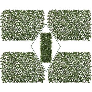 DOEWORKS Expandable Fence Privacy Screen for Balcony Patio Outdoor, Faux Ivy Fencing Panel for Backdrop Garden Backyard Home Decorations - 4PACK (16*45 Inch * 4 PC)