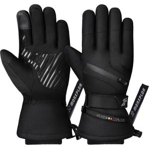 MORXPLOR Winter Ski Snow Gloves Men Women,Windproof Touchscreen Snowboard 3M Thinsulate Insulated Warm Winter Snowmobile Gloves (Small, Black)