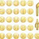 Yoption 28 Pieces Wood Burning Tips, Letter Wood Burning Tool Uppercase Alphabet Branding and Personalization Set for Wood and Other Surfaces by Wooden Letters for Carving Craft Wood DIY