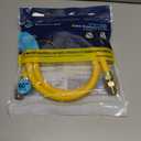 Eastman 60 Inch x 1/2 Inch OD Flexible Gas Line Connector with (2) 1/2 Inch MIP Fitting Ends for Natural Gas and Liquid Propane, Stainless Steel, Yellow, 20YE505060B