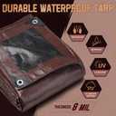 30x40 FT Tarp Waterproof 8 Mil Poly Tarps Medium Duty Waterproof, UV & Rip Tear Resistant Reversible Large Tarp with Grommets, for Carport, Large Equipment Storage & Patio Canopy