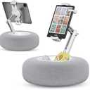 SupeDesk Tablet Pillow Stand for Reading, Adjustable Tablet Pillow Stand for Lap with Detachable Bowl, Fits 4.7"-13" Kindle/Phones/Tablets, Watch Videos, Stream Media, Gray