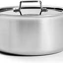 All-Clad D5 5-Ply Brushed Stainless Steel Stockpot 8 Quart Induction Oven Broiler Safe 600F Pots and Pans, Cookware Silver