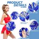 4Pcs Metallic Cheerleading Pom Poms, Creatiee 2 Pair Cheerleader Cheering Squad Pompoms for School Sports Dance Games Team Spirit Cheer (Blue-Silver)