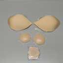 Invisible Strapless Sticky Bra Push up for Women, Ultra Adhesive Bra for Backless Dress, Cleavage Bra Lift Novelty Bras (B Cup, Light Beige)