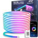 Nexillumi 32.8FT Neon LED Rope Lights IP67 Waterproof LED Lights for Bedroom Flexible LED Light Strip with Remote and APP Control RGB Lighting Strip for Indoors Outdoors Bedroom Room Home Decor