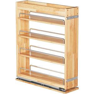 OCG 4-Tier Pull Out Kitchen Cabinet Spice Rack Holder Shelves (5" W x 22" D), spice organization for cabinet Storage Organization, pull out spice racks for inside cabinets