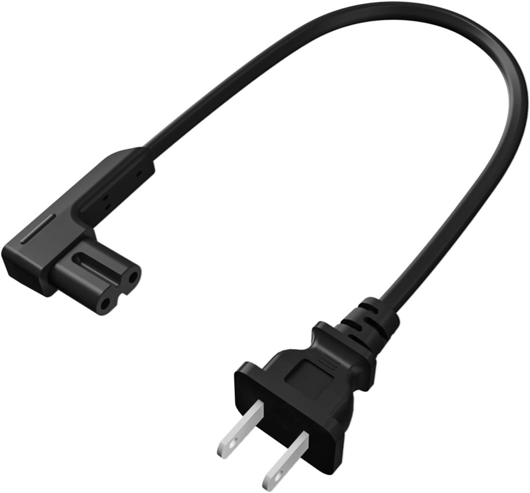 2 x 1.15ft Power Cord Compatible with Sonos One, One SL and Play 1 Speakers, L-Sharped Short Power Cable Replacement Cord for Sonos Power Supply Cable - Black