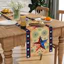 2 x Patriotic Table Runner Memorial Day 4th of July Decoration for Home Decor, Table Runner,13" x 72"