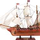 23" Wooden Mayflower Sailing Ship Model, Nautical Decor for Home, Thanksgiving Gift, Sailboat Decor, Maritime Gift, Nautical Christmas Boat Present