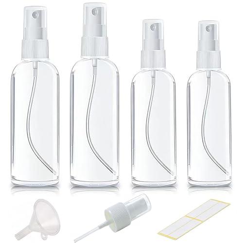 Xolaawa Small Spray Bottle, Clear Empty Mini Travel Plastic Bottle. Premium spray bottles for perfumes and cosmetics. 2 * 1oz, 2 * 1.7oz. (4 Pack)