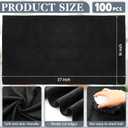 Newwiee 100 Pieces Large Black Microfiber Salon Towels Bulk 16 x 27 Inch Absorbent Hair Drying Towels Bleach Proof Hand Towels Salon Towels Set for Gym Bath Spa Shaving Shampoo Home