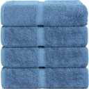 Chakir Turkish Linens 100% Cotton Premium Turkish Towels for Bathroom | 30'' x 60'' Large Bath Towels (4 Piece, Wedgewood)