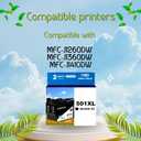 LC501XL LC501 Ink Cartridges for Brother LC501 Ink Cartridges 501 501XL for Brother MFC-J1260DW MFC-J1360DW MFC-J1410DW Printer 2 Pack (2 Black)