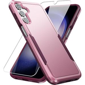 for Galaxy A15 5G Phone Case, with Screen Protector,Heavy-Duty Tough Rugged Shockproof Protective Phone Case for Samsung A15 5G, Pink