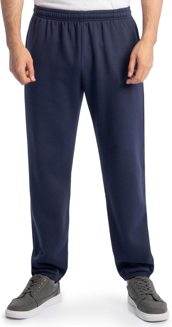 Fruit of the Loom Eversoft Fleece Elastic Bottom Sweatpants with Pockets, Relaxed Fit, Moisture Wicking, Breathable (XX-Large, Navy)