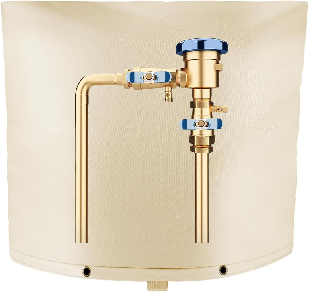 Backflow Preventer Insulation Cover (3F), Backflow Insulation Cover, Backflow Preventer Cover, Backflow Valve Cover Insulated, Outdoor Pipe Insulation Covers for Winter, 40" W x 36" H, Beige