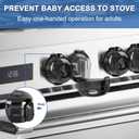 GRENFU Stove Knob Covers for Child Safety (5 + 1 Pack) Gas Stove Knob Covers with Strong Adhesive Double-Sided Tape Oven Knob Covers for Child Safety Prevent Kids & Pets from Turning on Stoves Black