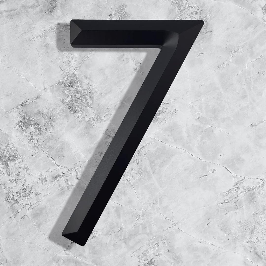8 Inch Modern Large House Numbers, Black Home Address Signage, Number 7