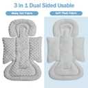 Infant Car Seat Insert Boy Girl, 3 in 1 Newborn Carseat Insert with Strap Pads, Car Seat Head Support for Baby Strollers, Swings, and Bouncers, Comfortable and Machine Washable, Grey