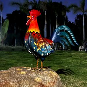 LIFFY Metal Rooster Yard Decor,18 Inch Solar Chicken Yard Decorations Outdoor,Garden Rooster Decor for Outside,Lawn Statues Decorative Ornaments for Home Patio Backyard Landscape (Multicolor)