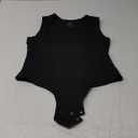 REORIA Butsmooth Womens Sexy Sleeveless Square Neck Double Lined Basic Bodysuit Tank Tops (Black)