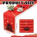 Fanfanwin 4 Pcs Hibachi Party Decorations Hibachi Table Runners 13 x 72 Inch, Faux Linen Table Covers, Asian Pagoda Lantern Print Red Tablecloth for Chinese Japanese Themed Birthday Party Supplies