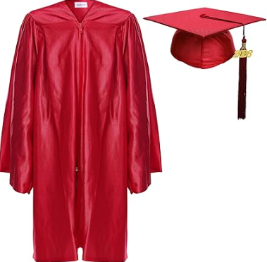 Newrara Unisex Shiny Kindergarten Graduation Gown Cap with Tassel Size 24"