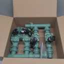 Orbit 57257 4-Valve Preassembled Sprinkler Manifold Easy Install, Smart Controller Compatible, Works with PVC & Poly Pipe, Includes 4 in-Line Valves