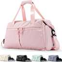 Weekender Duffel Bag with Shoe Compartment And Wet Pocket-Luggage Everyday Overnight Bag for Men and Women Travel-Carry On Gym Bag (Pink)