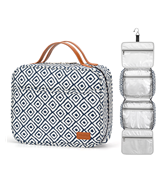 Bosidu Hanging Travel Toiletry Bag,Large Capacity Cosmetic Travel Toiletry Organizer for Women with 4 Compartments & 1 Sturdy Hook,Perfect for Travel/Daily Use/Christmas