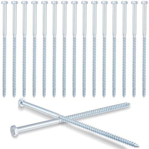 Tandefio 15 Packs Lag Bolt Screws 1/2" X 12" Galvanized Hex Head Lag Bolts for Wood