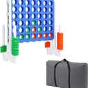 SDADI Jumbo 4 in a Row Game, 4-to-Score Giant Game Set with Adjustable Height (2.5-3.5 FT) for Kids & Adults, Indoor/Outdoor Connect Game with Quick-Release Slider, Perfect for Family and Party Games