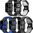 5 Pack Sport Bands Compatible with Apple Watch Band 44mm 45mm 46mm 42mm 41mm 40mm 38mm 49mm for Men Women, Breathable Silicone Wrist Strap for iWatch Series 11 10 9 8 7 6 5 4 3 2 1 SE3 2 1 Ultra3 2 1 (Anthracite Black/Black White/Black Blue/Midnight-Blue Black/Black Gray)