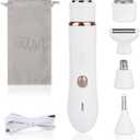 Pack Of 2 4-in-1 Facial Hair Removal for Women, Electric Painless Shaver, USB Rechargeable, Lip Chin Cheek Trimmer