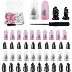 60 PCS Tire Repair Rubber Nail Kit with 2 Sizes, Professional Tire Plug Kit for Quick Puncture Repair, Self-Service Screw in Tire Plugs for Car, Truck, Motorcycle, Tractor Tires