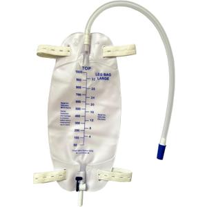 lifevv 3 Pack 1000ml Catheter Leg Bag Urinary Drainage Bag, with 3 Eighteen-inch Tubing, Anti-Reflux Valve, Cloth Straps, Easy Lever Outlet Tap